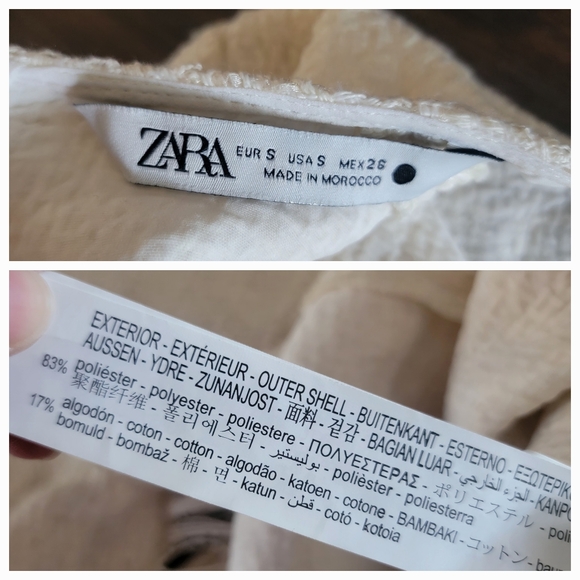 ZARA Ivory Tweed Textured Fringe‎ Trim Maxi Dress Size Small - Picture 14 of 16